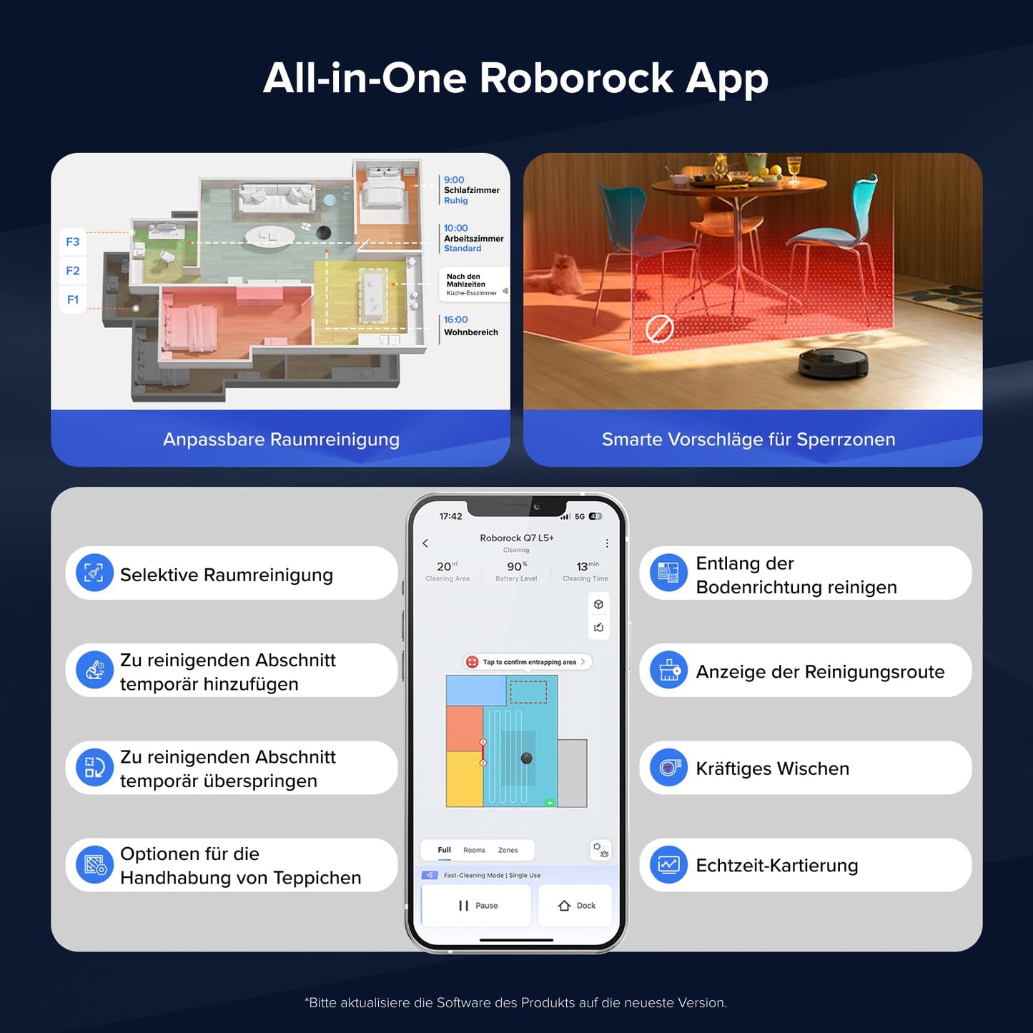 roborock Saugroboter mit Wischfunktion und LiDAR-Navigation