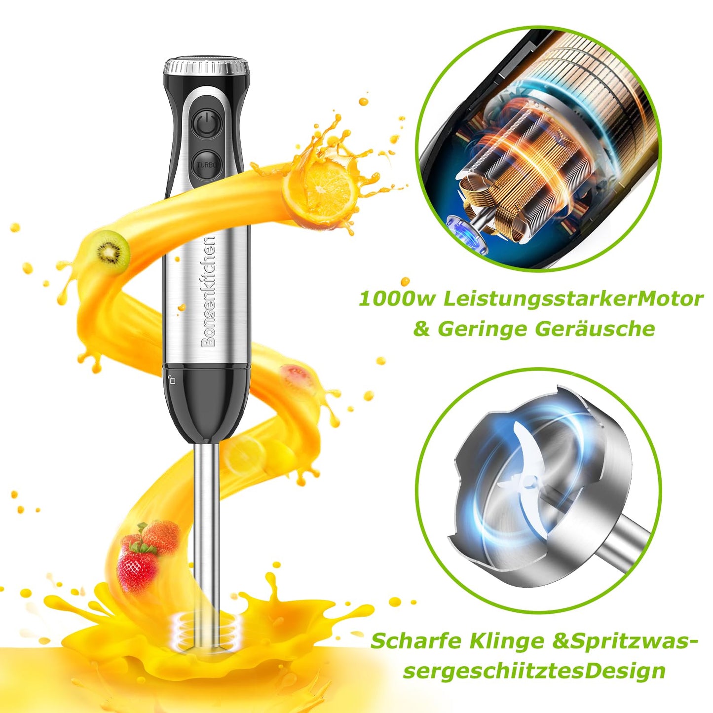 Bonsenkitchen 4-in-1 Stabmixer