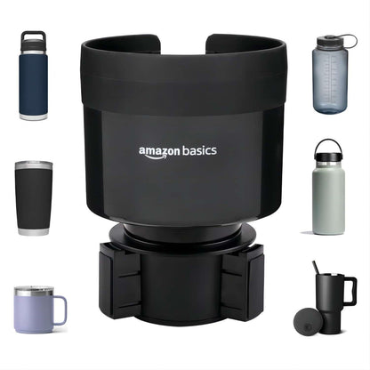 Amazon Basics Large Bottle Car Cup Holder Expander – Black
