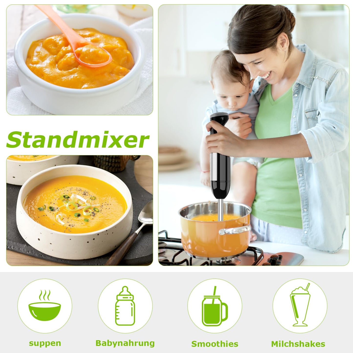 Bonsenkitchen 4-in-1 Stabmixer