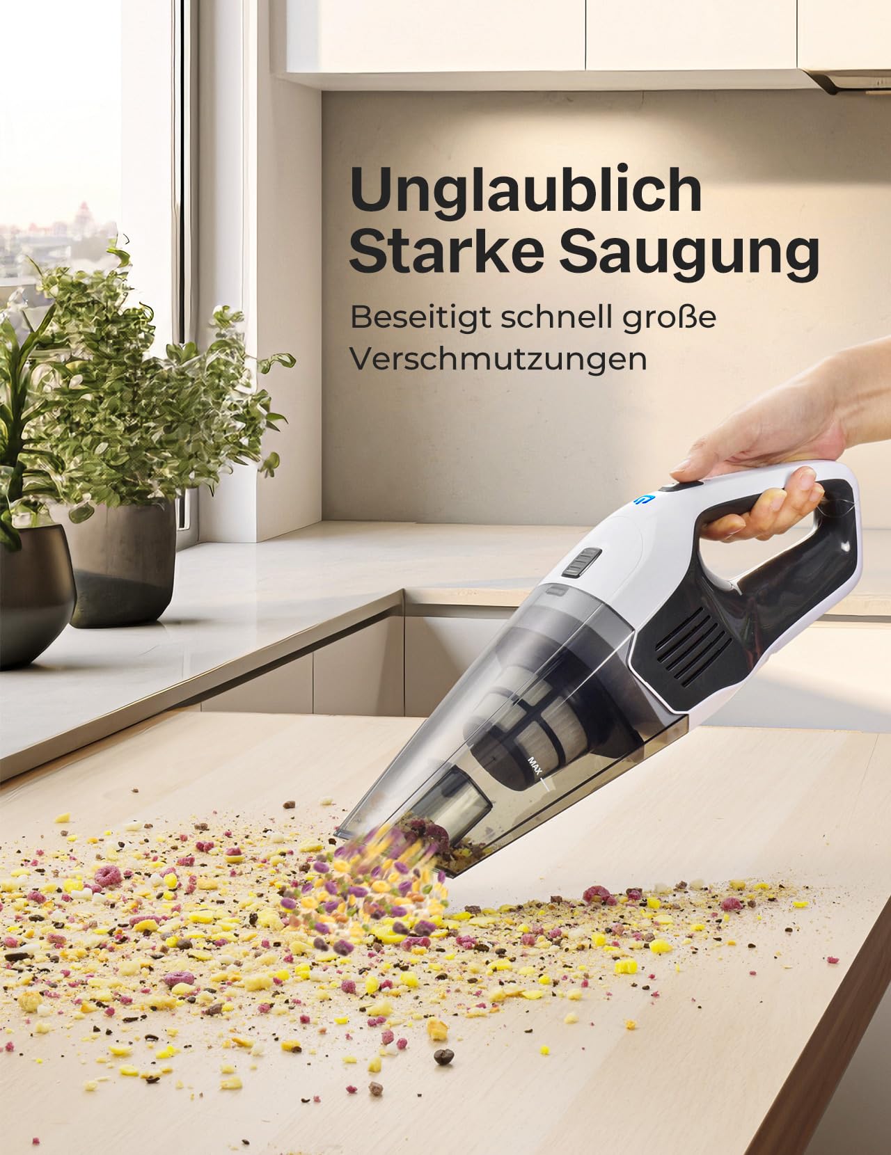 Kabelloser Handstaubsauger für Auto und Zuhause