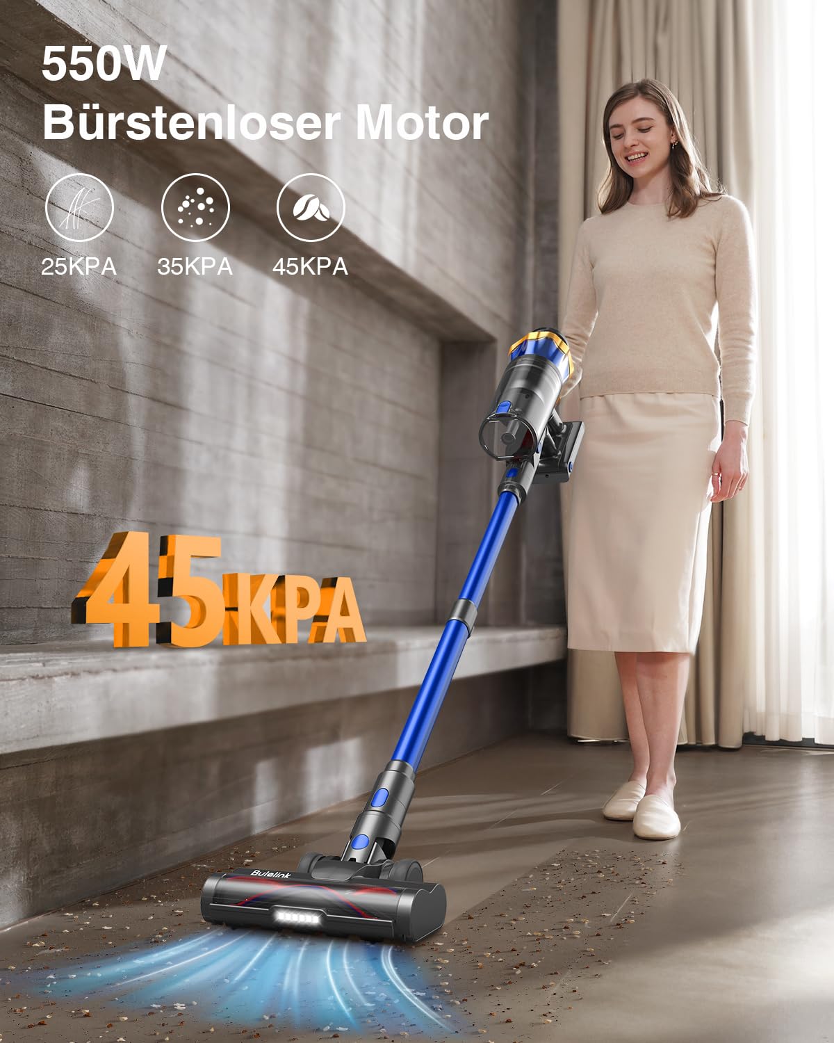 Akku Stabstaubsauger mit Display