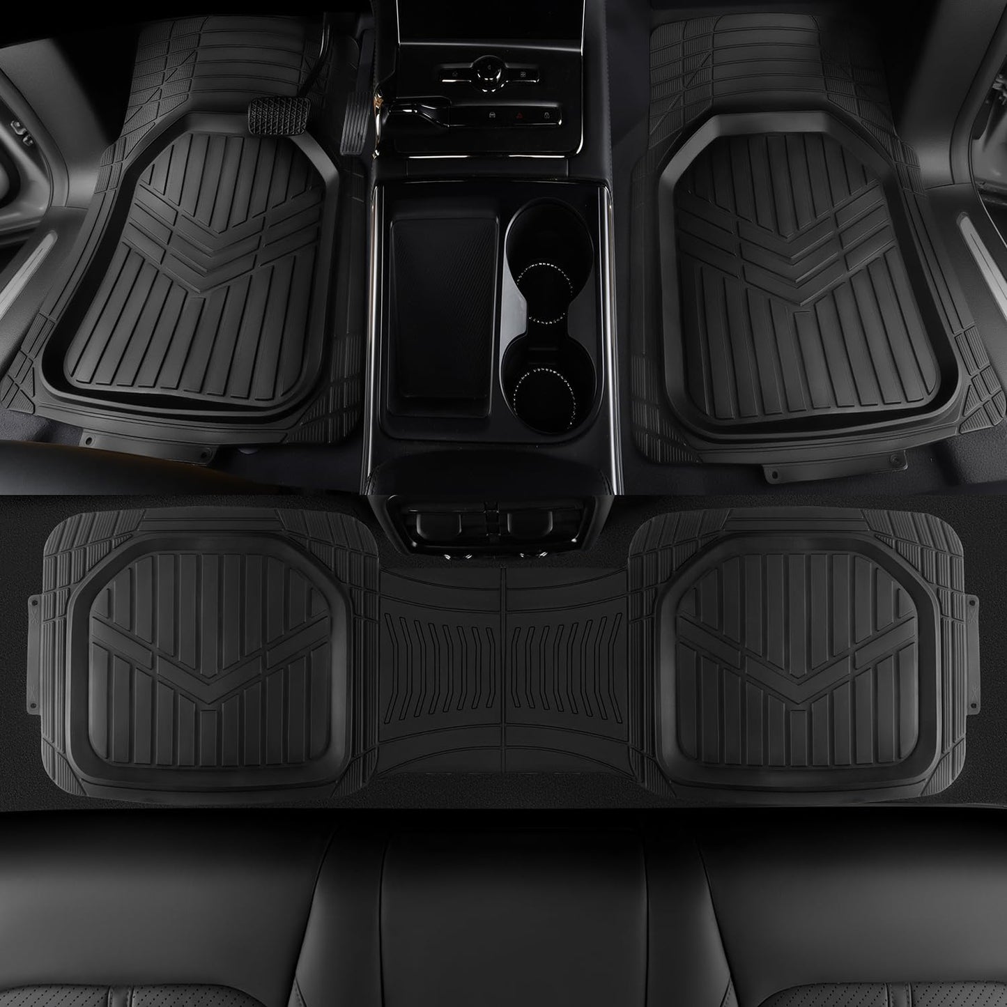 Amazon Basics Trim-to-Fit All-Weather Floor Mats – Black