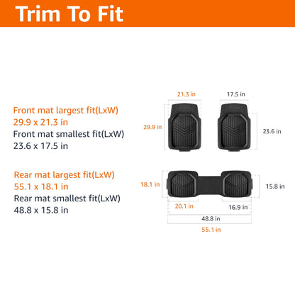 Amazon Basics Trim-to-Fit All-Weather Floor Mats – Black