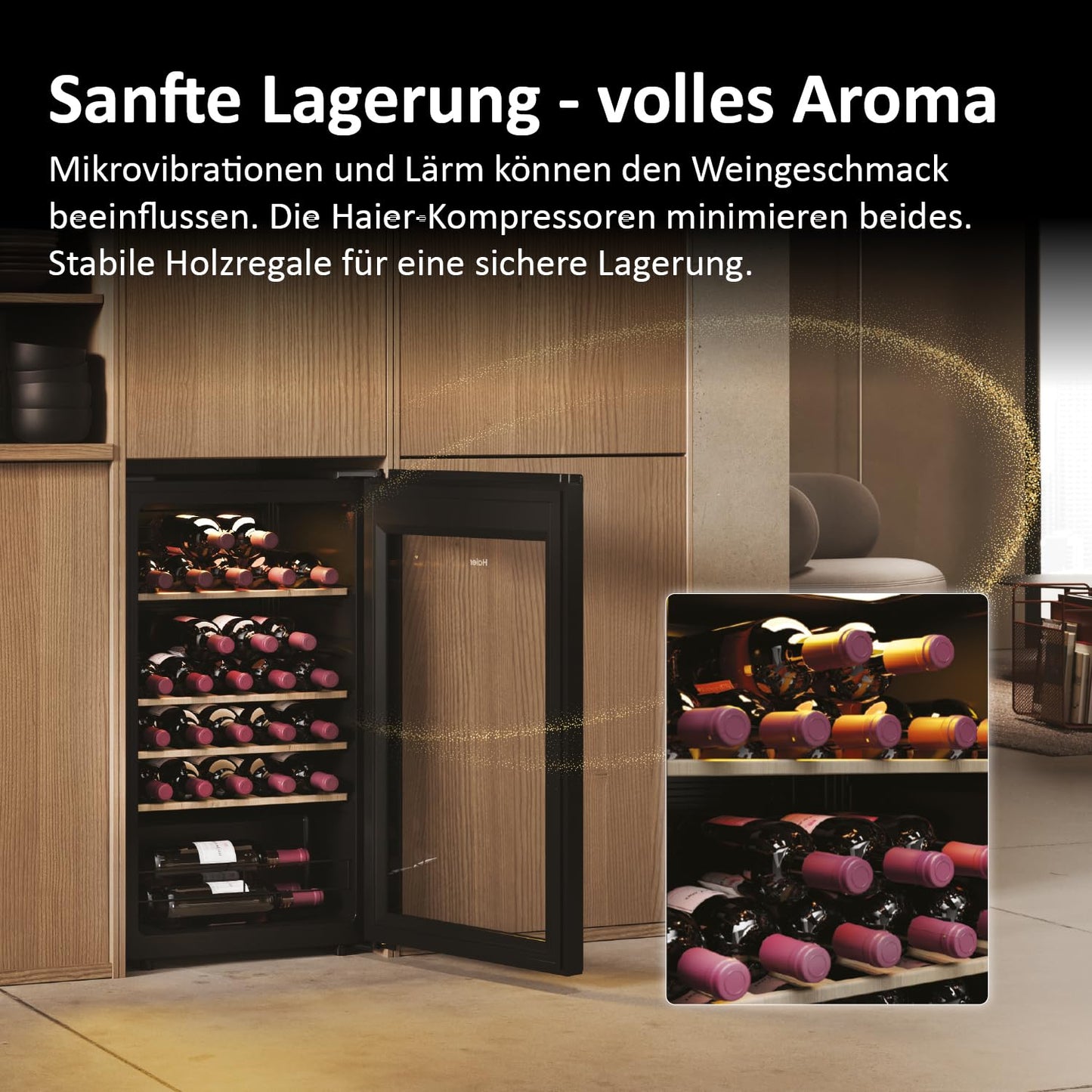 Haier Weinkühlschrank für 34 Flaschen