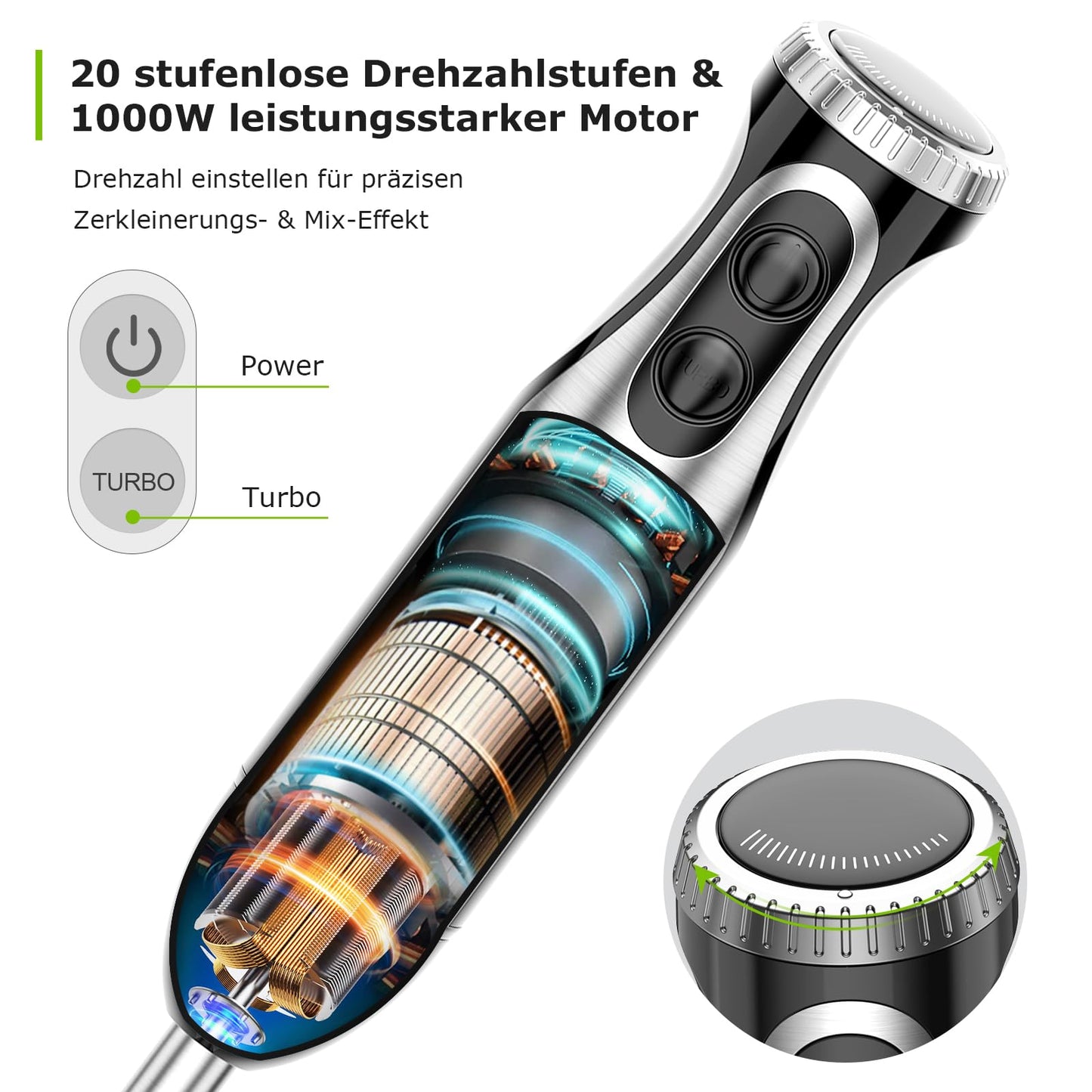 Bonsenkitchen 4-in-1 Stabmixer