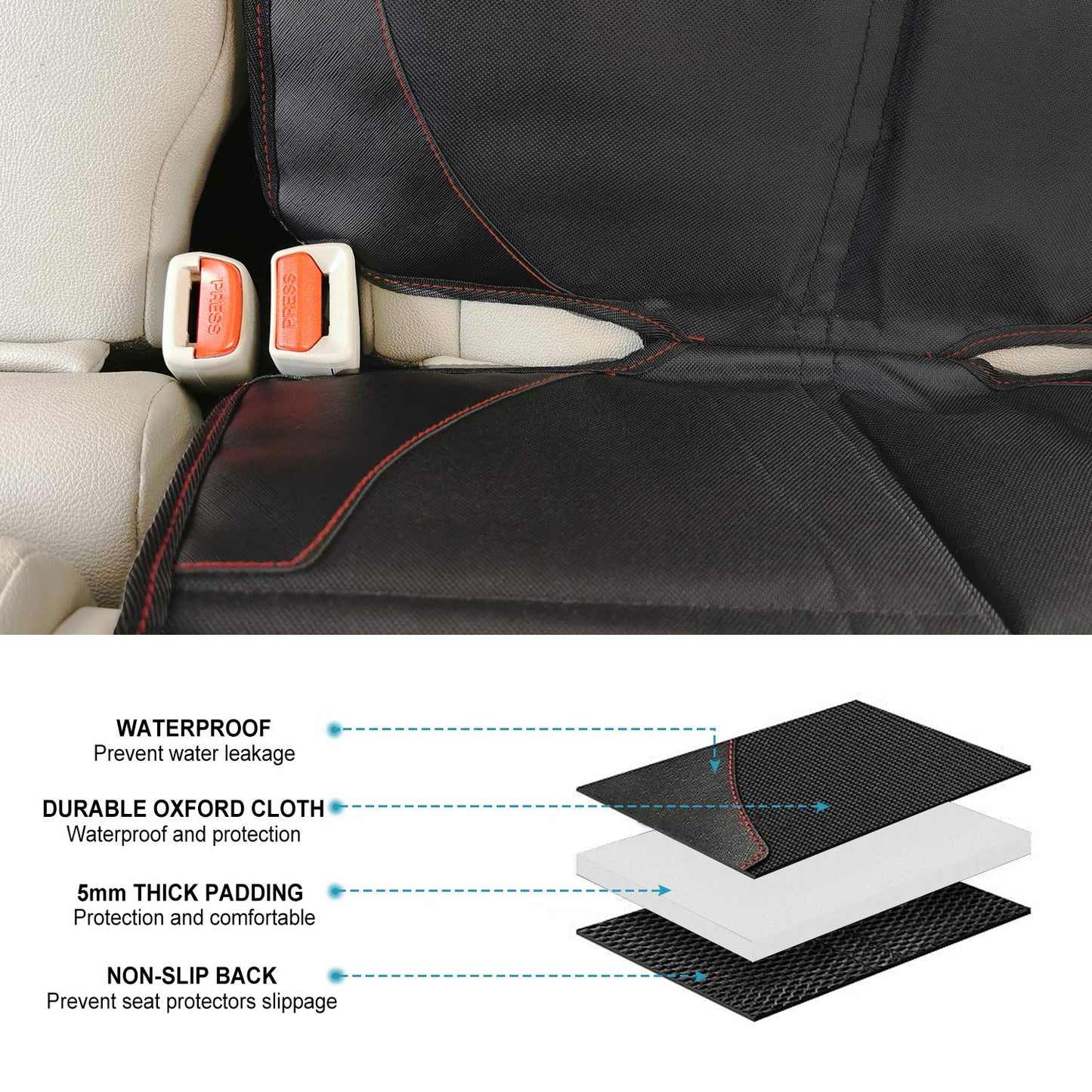 MORROLS Universal Car Seat Protector 2-Pack – Black