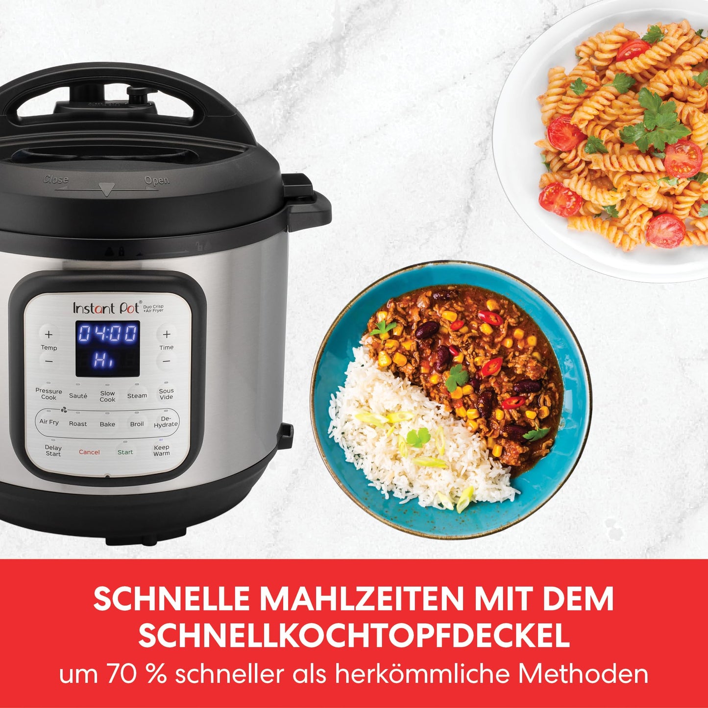 Instant Pot Duo Crisp Heißluftfritteuse und Multikocher