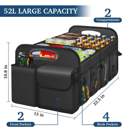 Femuar Foldable SUV Trunk Organizer – Black