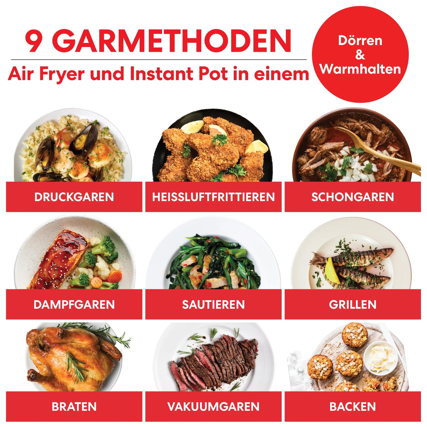 Instant Pot Duo Crisp Heißluftfritteuse und Multikocher