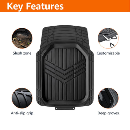 Amazon Basics Trim-to-Fit All-Weather Floor Mats – Black