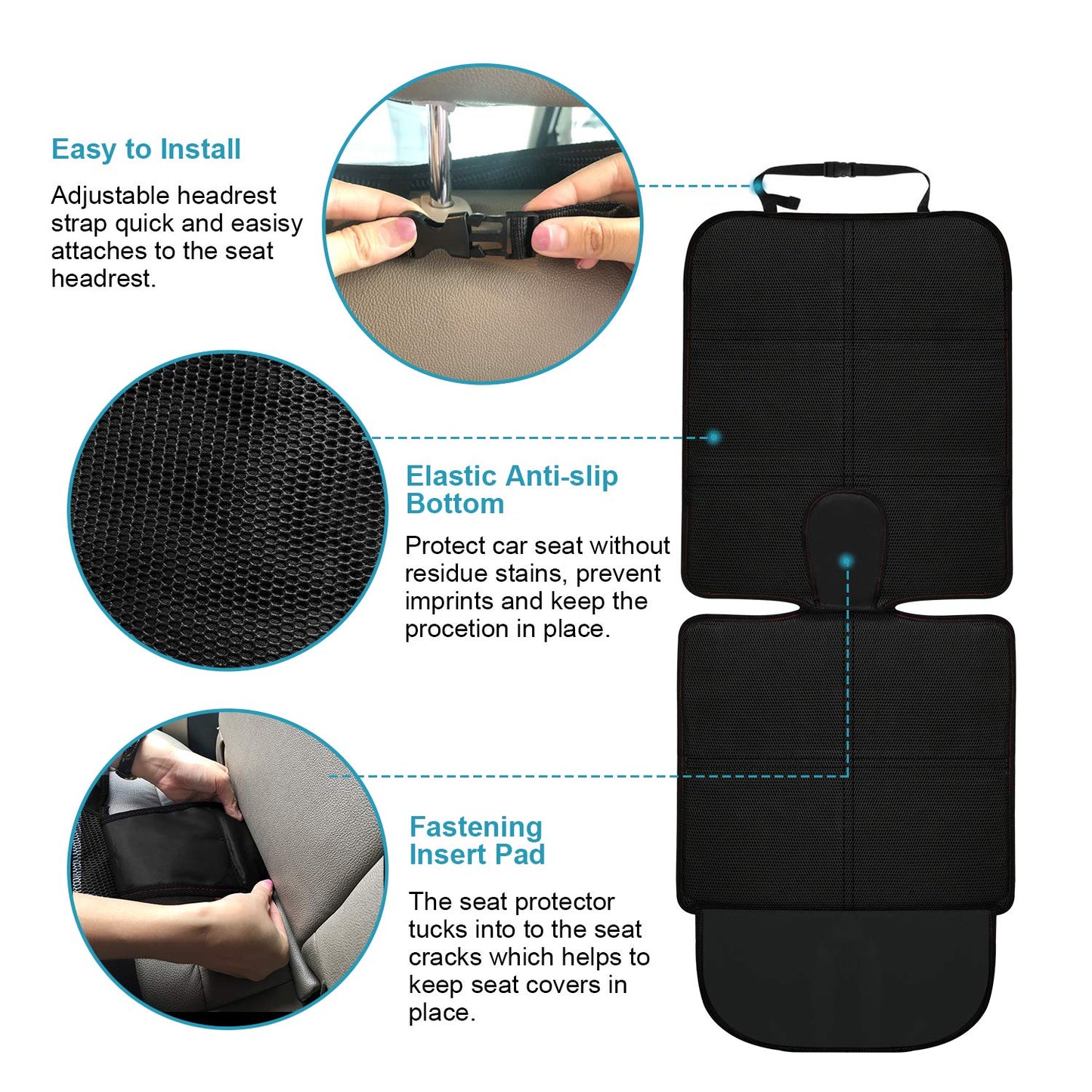 MORROLS Universal Car Seat Protector 2-Pack – Black