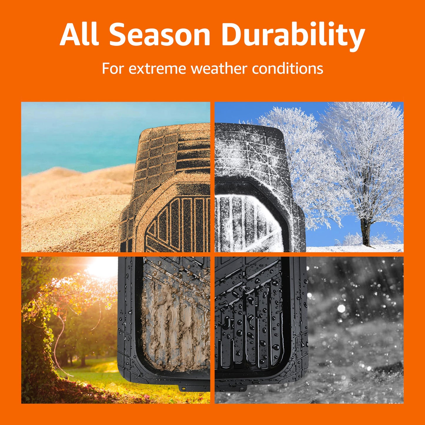 Amazon Basics Trim-to-Fit All-Weather Floor Mats – Black
